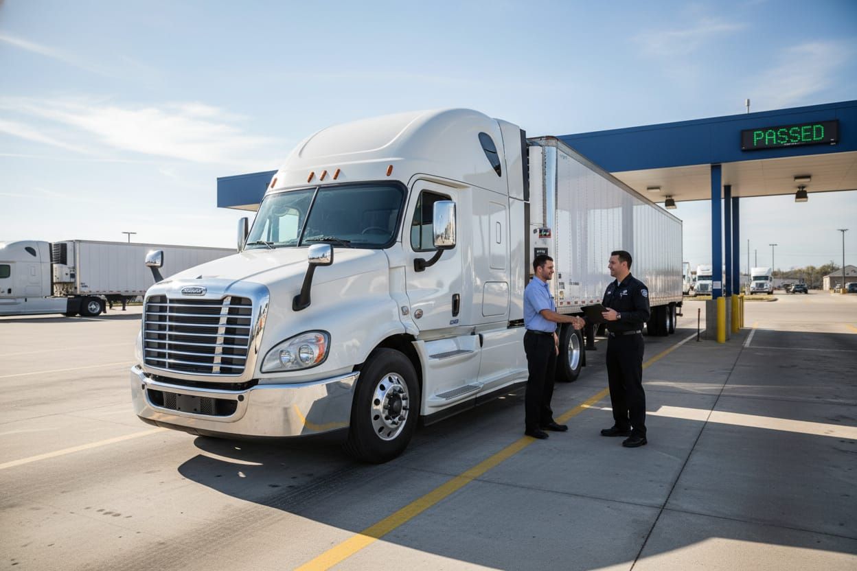 Truck at DOT weigh station
